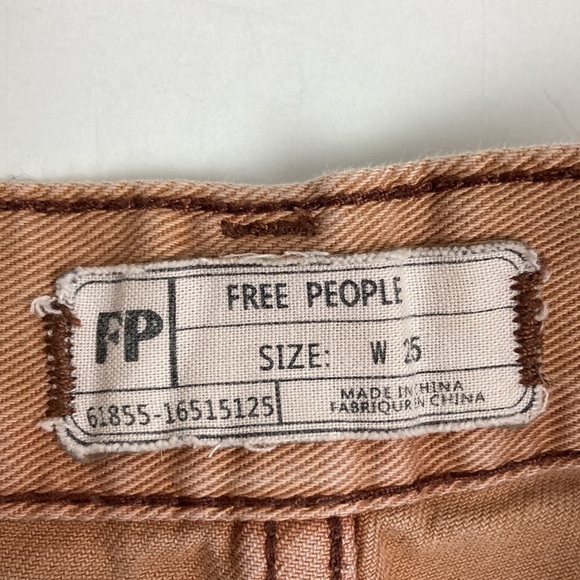 Free People Runaway Slouch Jean Cutoff Shorts 25 Rust Taupe Cowboy Western Boho - Picture 7 of 12